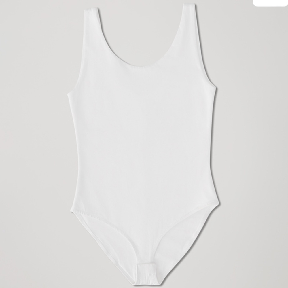 PACT New Everyday Tank Smoothing Organic Cotton White Bodysuit XS